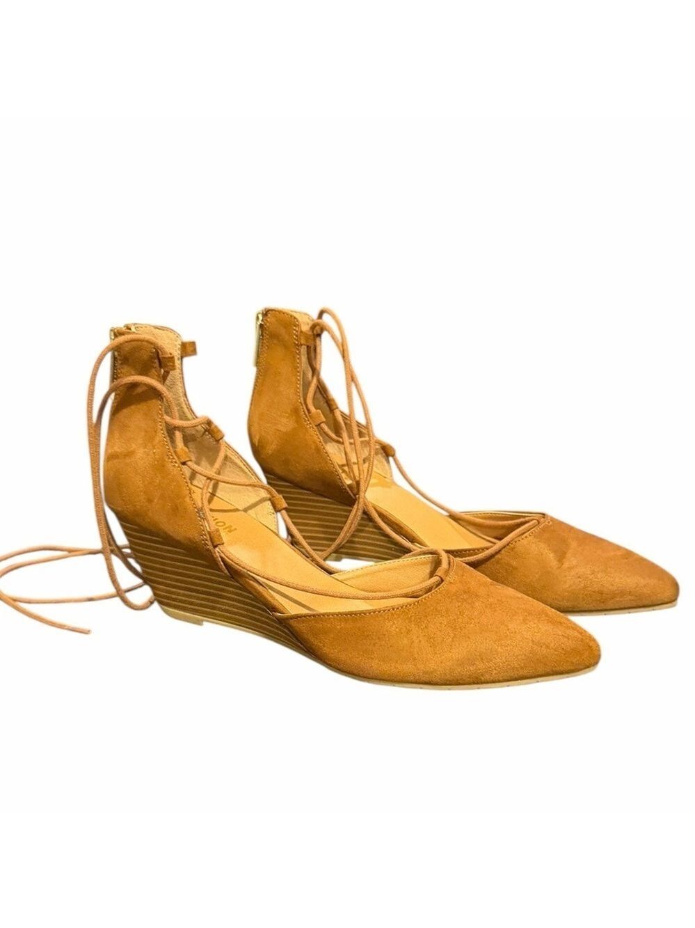 Kenneth Cole Reaction Women’s Stand Down Wedge Lace-up Pump Chestnut Size 7.5